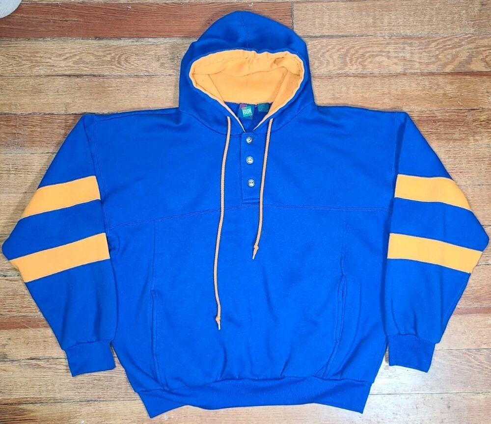 Vintage 80's 90's First Run Men’s LG Hoodie Sweatshirt Athletic Skater Pullover